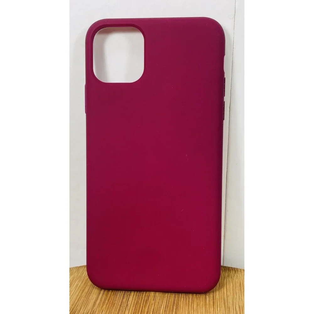 iPhone 11 Pro Max Winered Colored Silicone Shell Phone Case With Velvet Inside